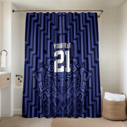 Custom Basketball New Zealand Bathroom Set Blue Maori Ta Moko Indigenous - Aussie Hoodie