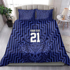 Custom Basketball New Zealand Bedding Set Blue Maori Ta Moko Indigenous - Aussie Hoodie