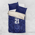 Custom Basketball New Zealand Bedding Set Blue Maori Ta Moko Indigenous - Aussie Hoodie