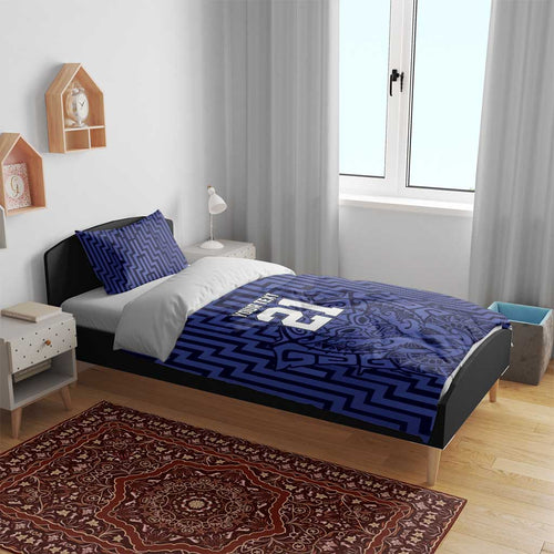 Custom Basketball New Zealand Bedding Set Blue Maori Ta Moko Indigenous - Aussie Hoodie