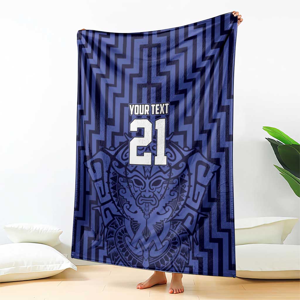 Custom Basketball New Zealand Blanket Blue Maori Ta Moko Indigenous - Aussie Hoodie