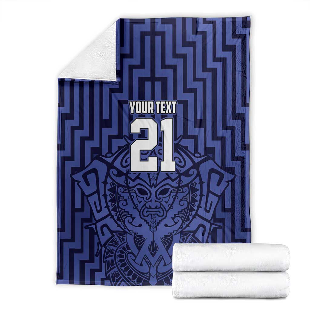 Custom Basketball New Zealand Blanket Blue Maori Ta Moko Indigenous - Aussie Hoodie