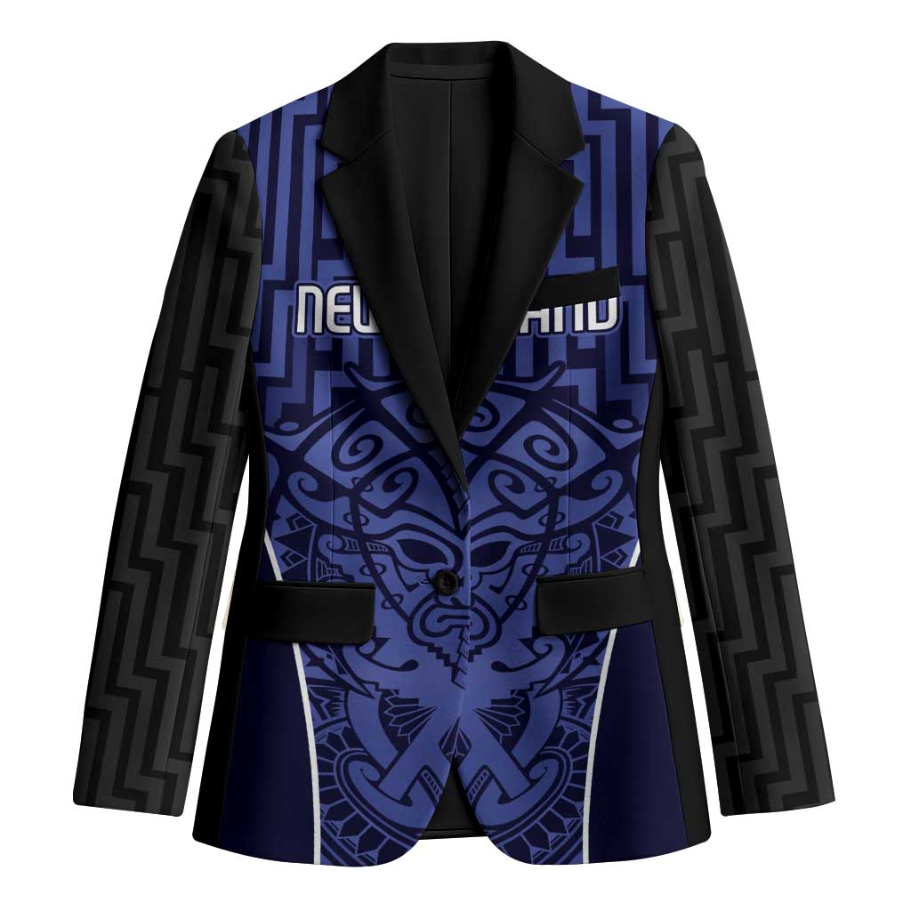 Custom Basketball New Zealand Blazer Blue Maori Ta Moko Indigenous - Aussie Hoodie
