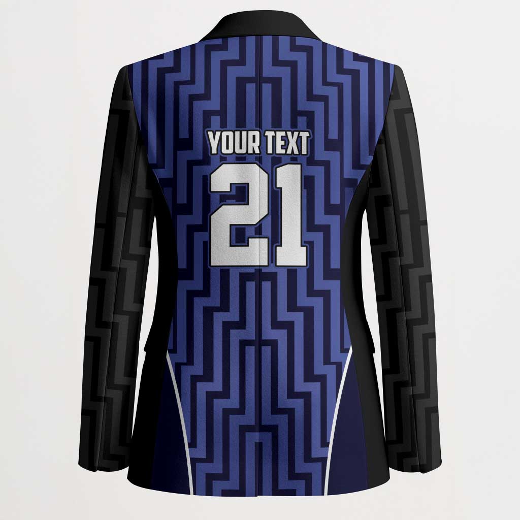 Custom Basketball New Zealand Blazer Blue Maori Ta Moko Indigenous - Aussie Hoodie