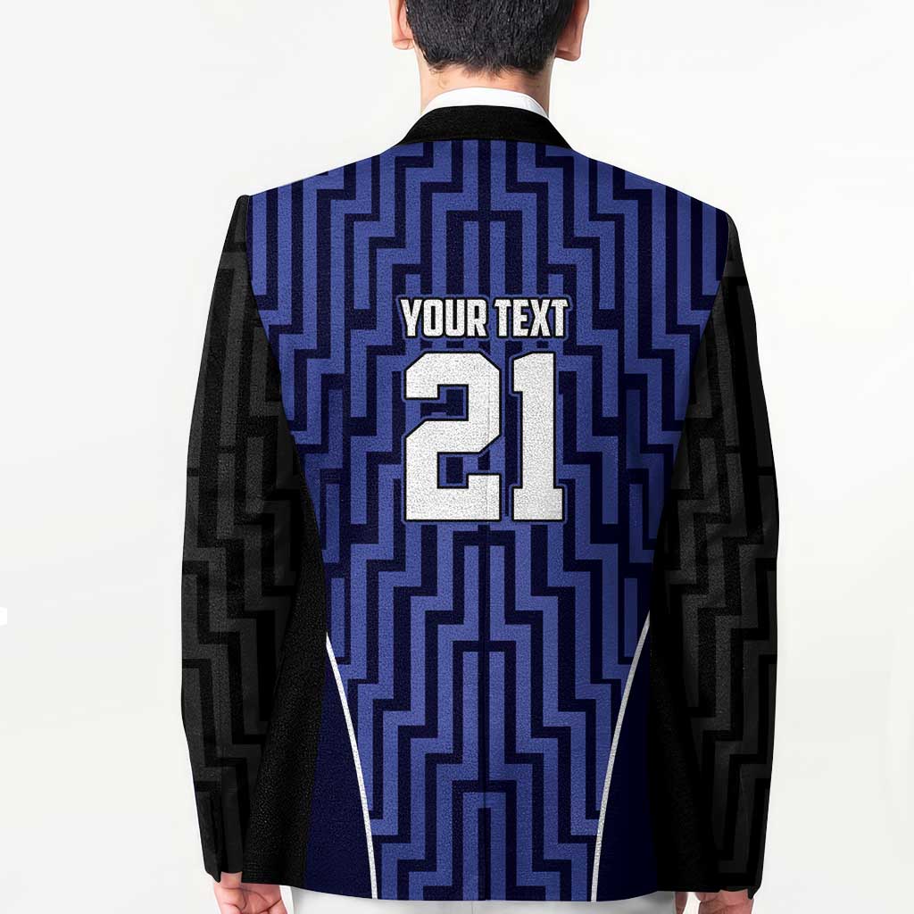 Custom Basketball New Zealand Blazer Blue Maori Ta Moko Indigenous - Aussie Hoodie