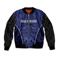 Custom Basketball New Zealand Bomber Jacket Blue Maori Ta Moko Indigenous - Aussie Hoodie