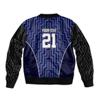 Custom Basketball New Zealand Bomber Jacket Blue Maori Ta Moko Indigenous - Aussie Hoodie