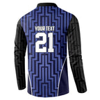 Custom Basketball New Zealand Button Sweatshirt Blue Maori Ta Moko Indigenous - Aussie Hoodie