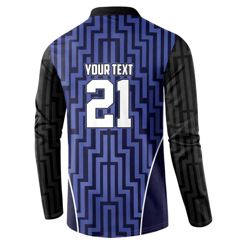 Custom Basketball New Zealand Button Sweatshirt Blue Maori Ta Moko Indigenous - Aussie Hoodie