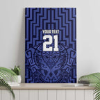 Custom Basketball New Zealand Canvas Wall Art Blue Maori Ta Moko Indigenous - Aussie Hoodie