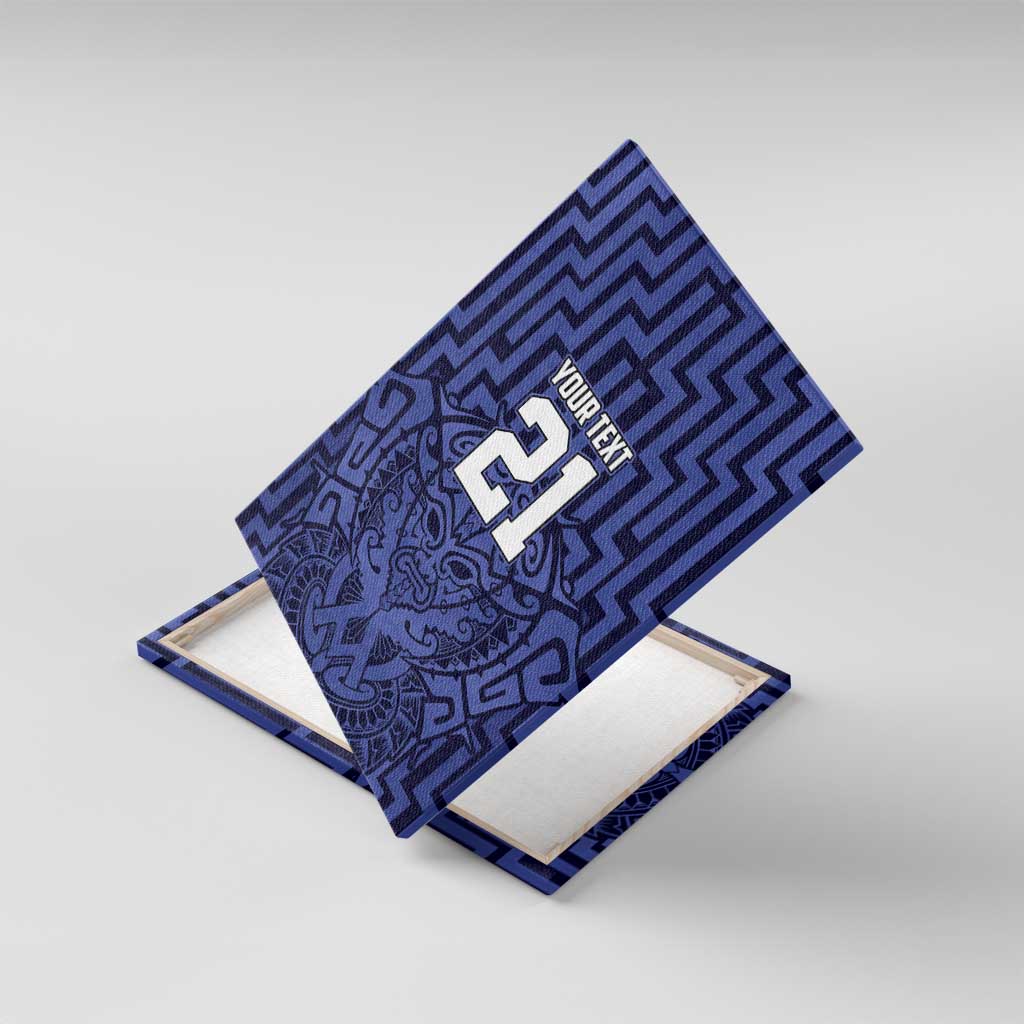 Custom Basketball New Zealand Canvas Wall Art Blue Maori Ta Moko Indigenous - Aussie Hoodie