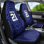 Custom Basketball New Zealand Car Seat Cover Blue Maori Ta Moko Indigenous - Aussie Hoodie