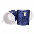 Custom Basketball New Zealand Ceramic Mug Blue Maori Ta Moko Indigenous - Aussie Hoodie
