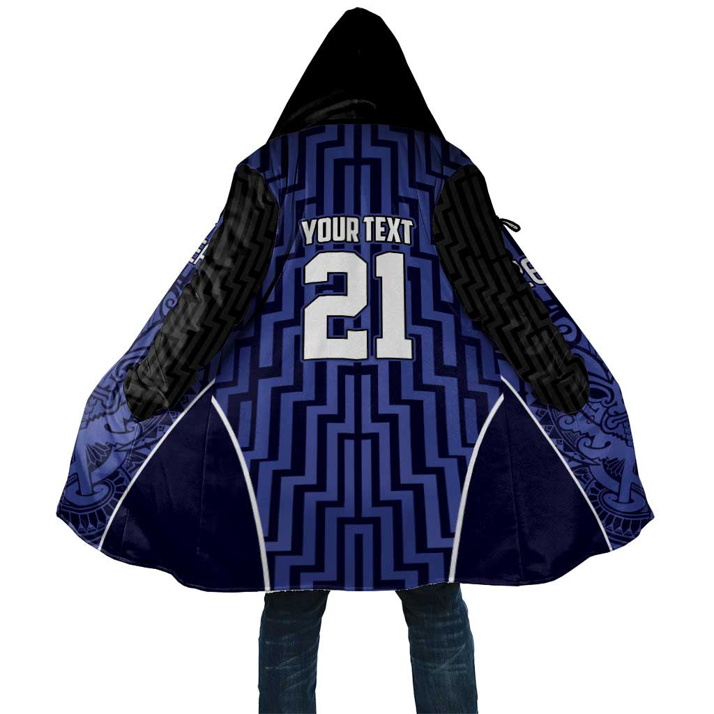 Custom Basketball New Zealand Cloak Blue Maori Ta Moko Indigenous - Aussie Hoodie