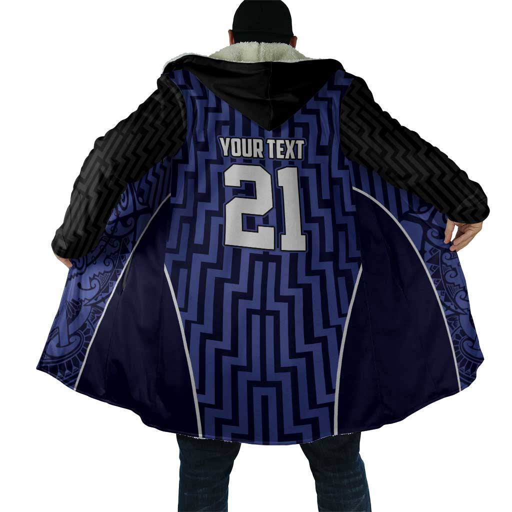 Custom Basketball New Zealand Cloak Blue Maori Ta Moko Indigenous - Aussie Hoodie