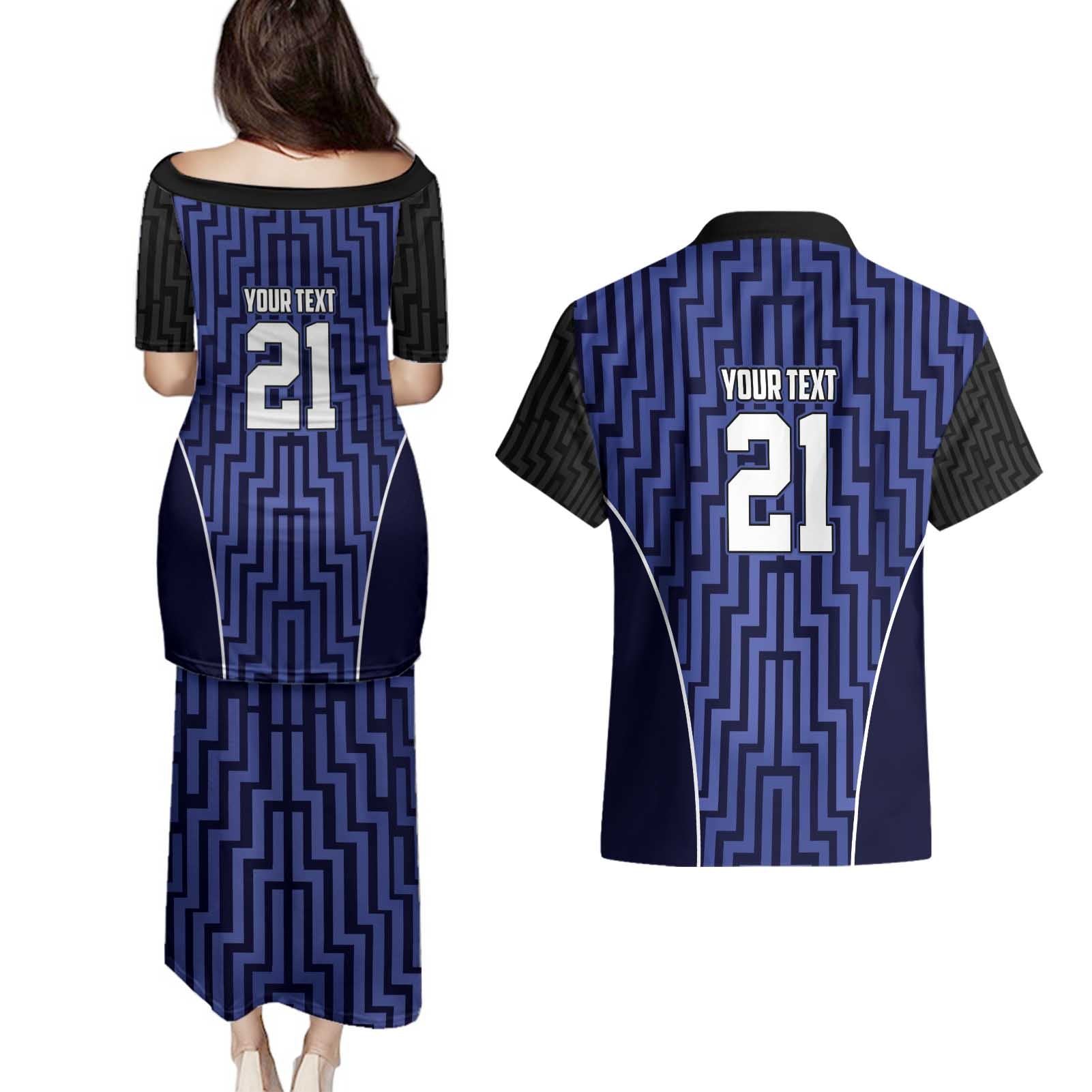 Custom Basketball New Zealand Couples Matching Puletasi and Hawaiian Shirt Blue Maori Ta Moko Indigenous - Aussie Hoodie