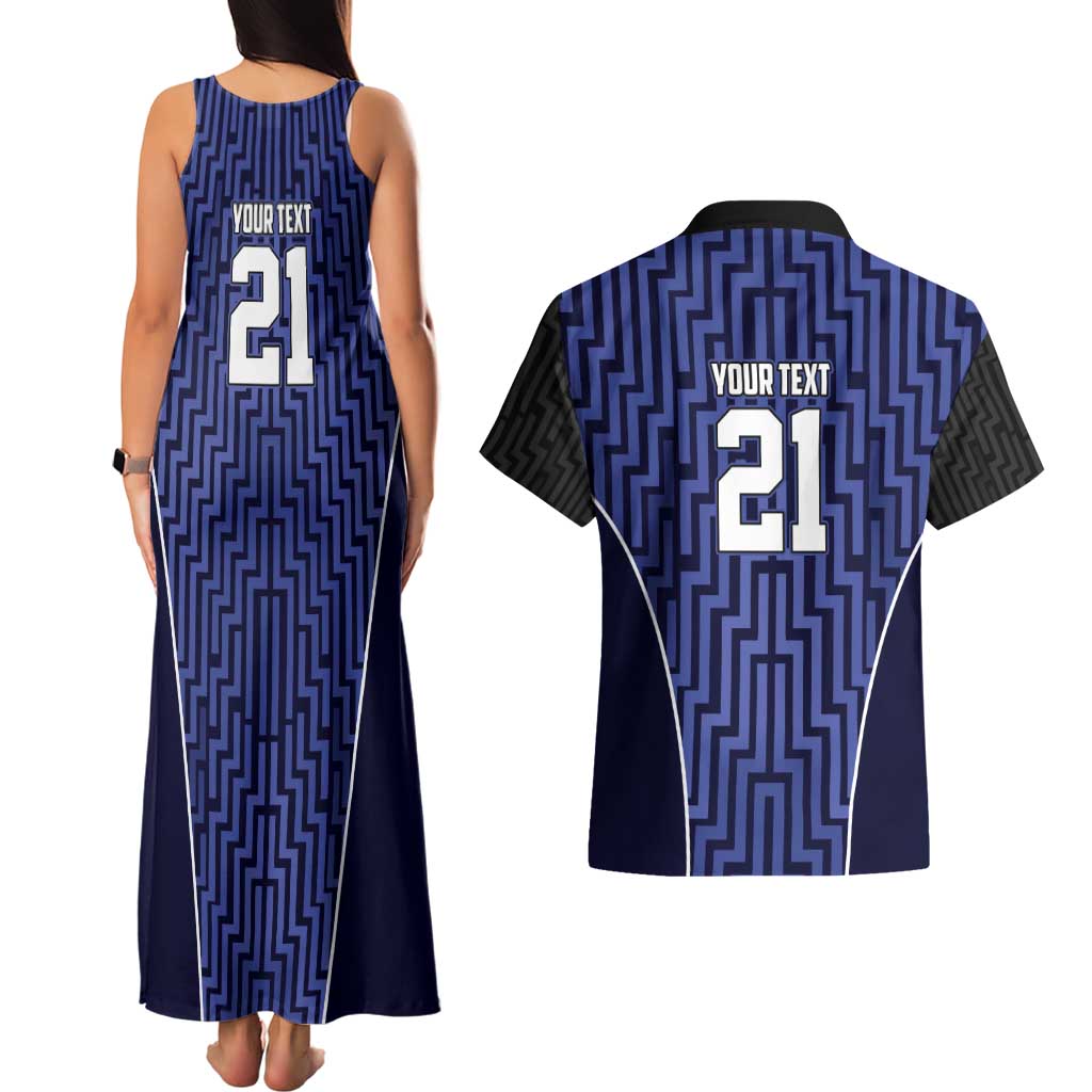 Custom Basketball New Zealand Couples Matching Tank Maxi Dress and Hawaiian Shirt Blue Maori Ta Moko Indigenous - Aussie Hoodie