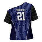 Custom Basketball New Zealand Cross Shoulder Shirt Blue Maori Ta Moko Indigenous - Aussie Hoodie