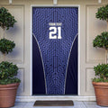 Custom Basketball New Zealand Door Cover Blue Maori Ta Moko Indigenous - Aussie Hoodie