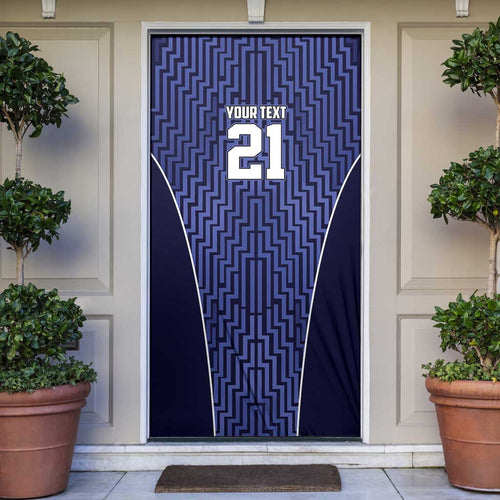 Custom Basketball New Zealand Door Cover Blue Maori Ta Moko Indigenous - Aussie Hoodie