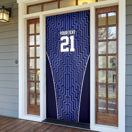 Custom Basketball New Zealand Door Cover Blue Maori Ta Moko Indigenous - Aussie Hoodie