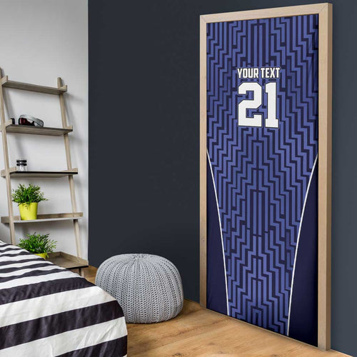 Custom Basketball New Zealand Door Cover Blue Maori Ta Moko Indigenous - Aussie Hoodie