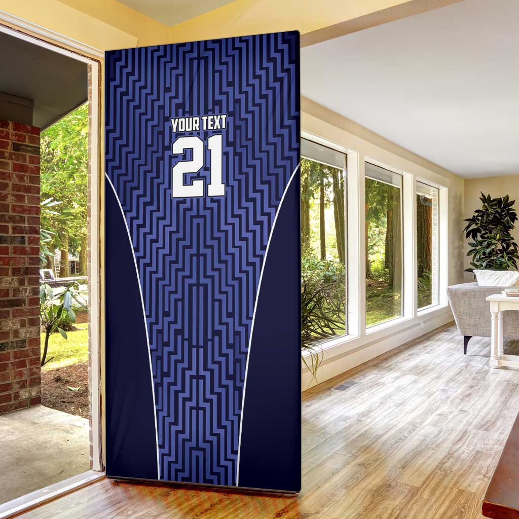 Custom Basketball New Zealand Door Cover Blue Maori Ta Moko Indigenous - Aussie Hoodie