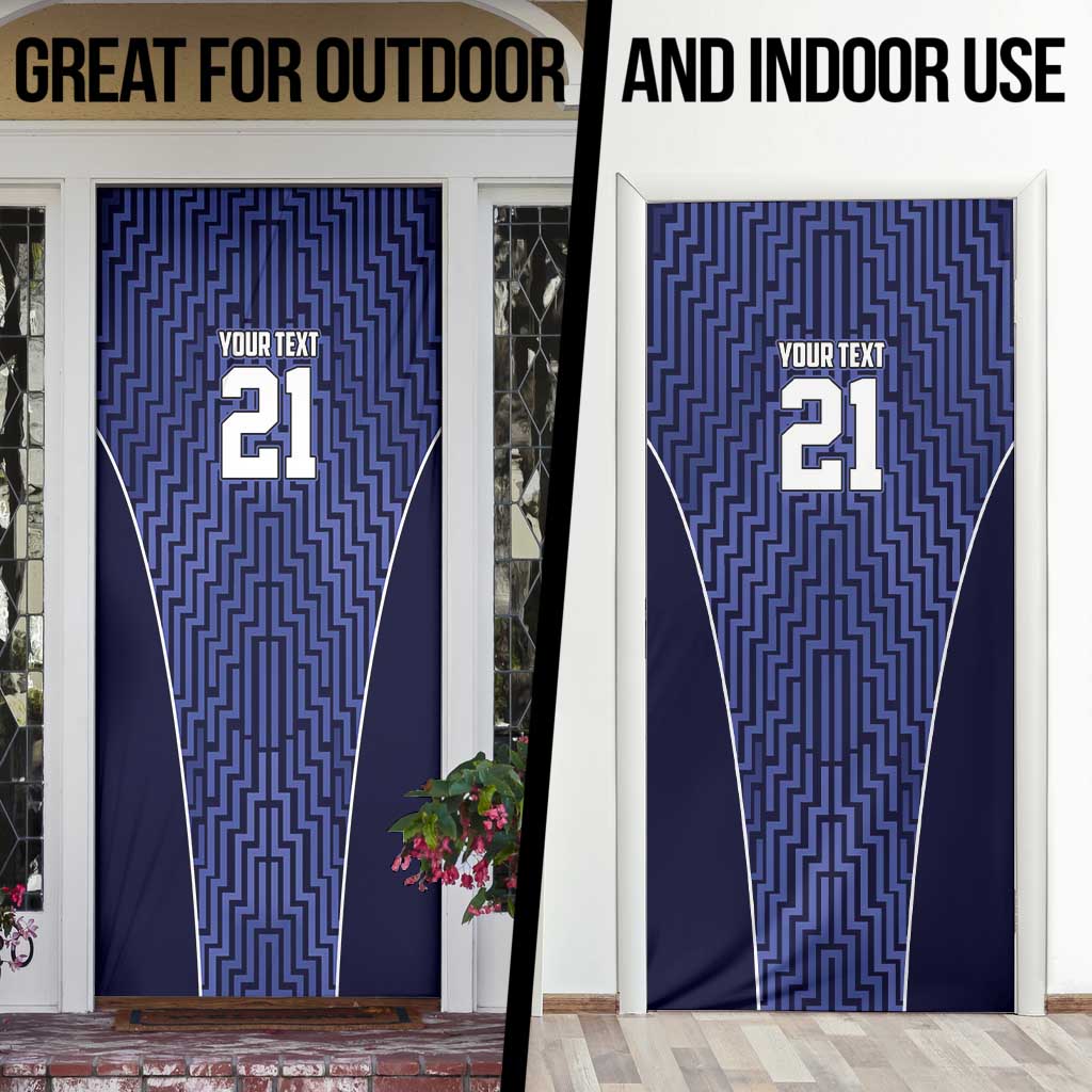 Custom Basketball New Zealand Door Cover Blue Maori Ta Moko Indigenous - Aussie Hoodie