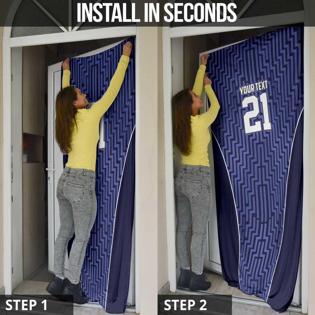 Custom Basketball New Zealand Door Cover Blue Maori Ta Moko Indigenous - Aussie Hoodie