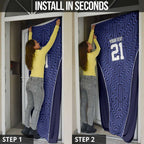 Custom Basketball New Zealand Door Cover Blue Maori Ta Moko Indigenous - Aussie Hoodie