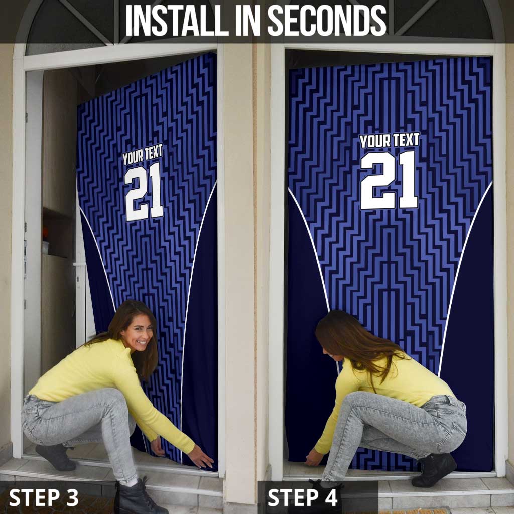 Custom Basketball New Zealand Door Cover Blue Maori Ta Moko Indigenous - Aussie Hoodie