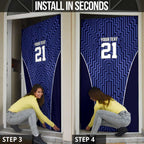 Custom Basketball New Zealand Door Cover Blue Maori Ta Moko Indigenous - Aussie Hoodie