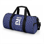 Custom Basketball New Zealand Duffle Bag Blue Maori Ta Moko Indigenous