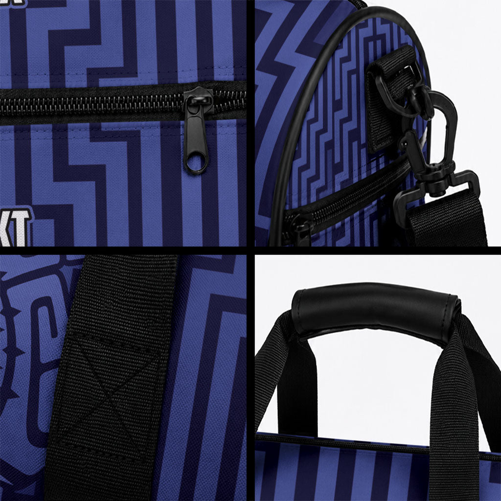 Custom Basketball New Zealand Duffle Bag Blue Maori Ta Moko Indigenous