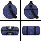 Custom Basketball New Zealand Duffle Bag Blue Maori Ta Moko Indigenous