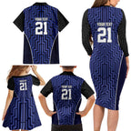 Custom Basketball New Zealand Family Matching Long Sleeve Bodycon Dress and Hawaiian Shirt Blue Maori Ta Moko Indigenous - Aussie Hoodie