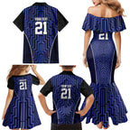Custom Basketball New Zealand Family Matching Mermaid Dress and Hawaiian Shirt Blue Maori Ta Moko Indigenous - Aussie Hoodie