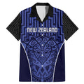 Custom Basketball New Zealand Family Matching Mermaid Dress and Hawaiian Shirt Blue Maori Ta Moko Indigenous - Aussie Hoodie
