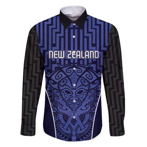 Custom Basketball New Zealand Family Matching Mermaid Dress and Hawaiian Shirt Blue Maori Ta Moko Indigenous - Aussie Hoodie