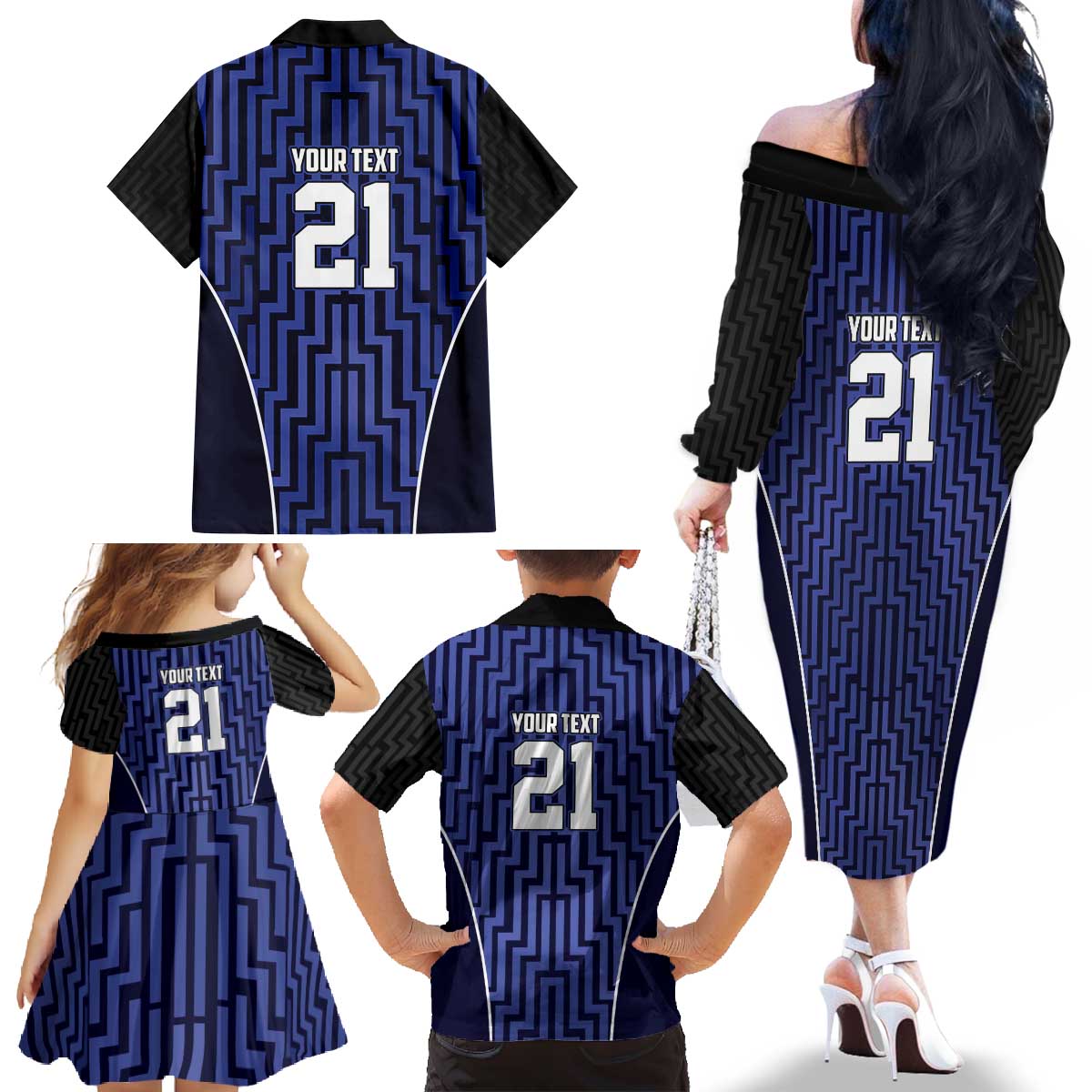 Custom Basketball New Zealand Family Matching Off The Shoulder Long Sleeve Dress and Hawaiian Shirt Blue Maori Ta Moko Indigenous - Aussie Hoodie