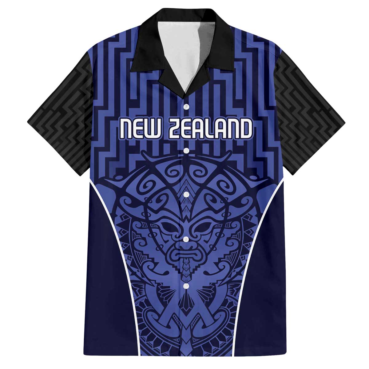 Custom Basketball New Zealand Family Matching Off The Shoulder Long Sleeve Dress and Hawaiian Shirt Blue Maori Ta Moko Indigenous - Aussie Hoodie