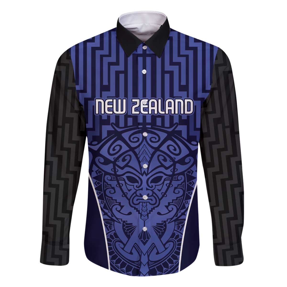 Custom Basketball New Zealand Family Matching Off The Shoulder Long Sleeve Dress and Hawaiian Shirt Blue Maori Ta Moko Indigenous - Aussie Hoodie