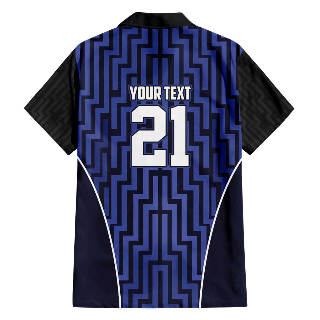 Custom Basketball New Zealand Family Matching Off Shoulder Short Dress and Hawaiian Shirt Blue Maori Ta Moko Indigenous - Aussie Hoodie