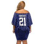 Custom Basketball New Zealand Family Matching Off Shoulder Short Dress and Hawaiian Shirt Blue Maori Ta Moko Indigenous - Aussie Hoodie