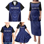 Custom Basketball New Zealand Family Matching Puletasi and Hawaiian Shirt Blue Maori Ta Moko Indigenous - Aussie Hoodie