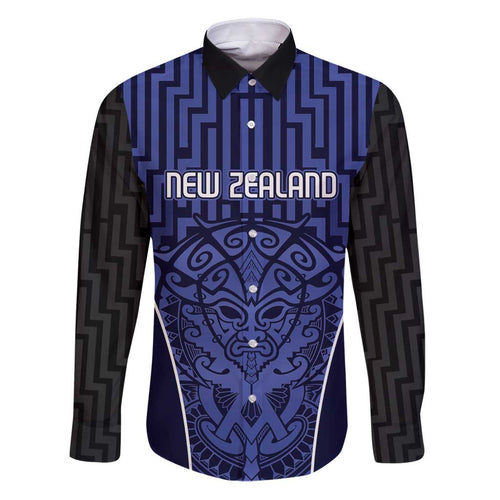 Custom Basketball New Zealand Family Matching Puletasi and Hawaiian Shirt Blue Maori Ta Moko Indigenous - Aussie Hoodie