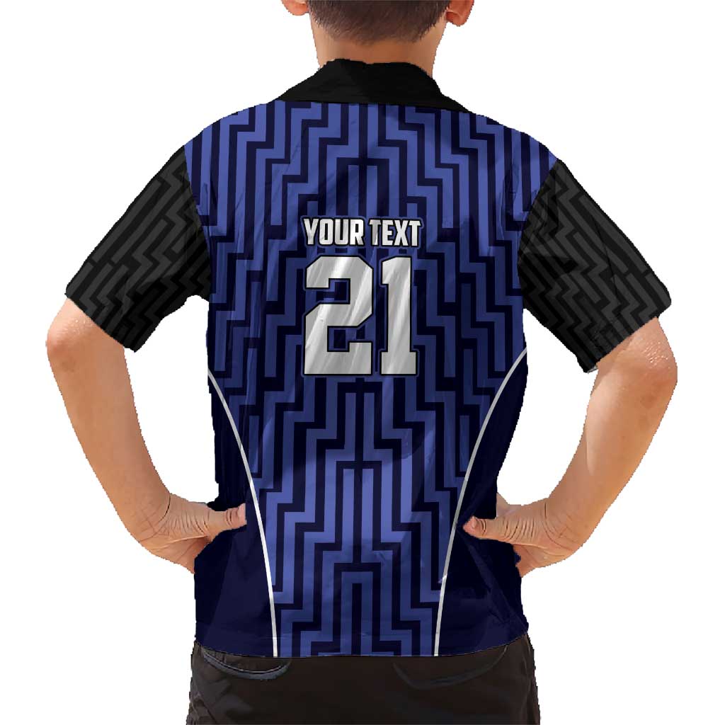 Custom Basketball New Zealand Family Matching Short Sleeve Bodycon Dress and Hawaiian Shirt Blue Maori Ta Moko Indigenous - Aussie Hoodie