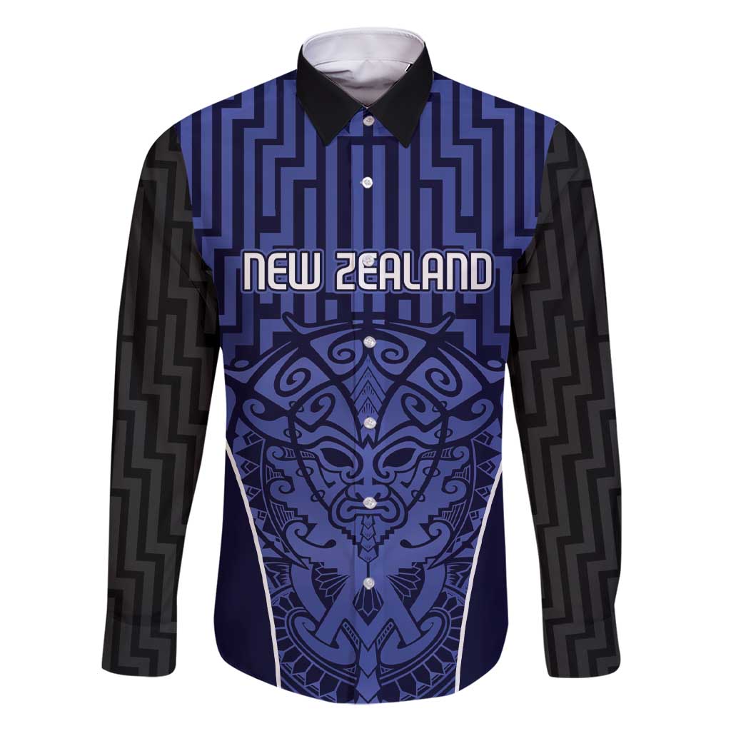 Custom Basketball New Zealand Family Matching Short Sleeve Bodycon Dress and Hawaiian Shirt Blue Maori Ta Moko Indigenous - Aussie Hoodie