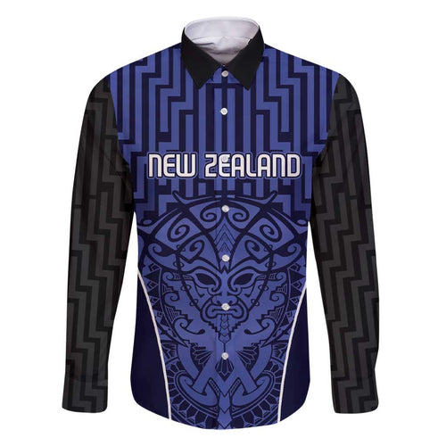 Custom Basketball New Zealand Family Matching Short Sleeve Bodycon Dress and Hawaiian Shirt Blue Maori Ta Moko Indigenous - Aussie Hoodie
