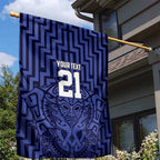 Custom Basketball New Zealand Garden Flag Blue Maori Ta Moko Indigenous - Aussie Hoodie